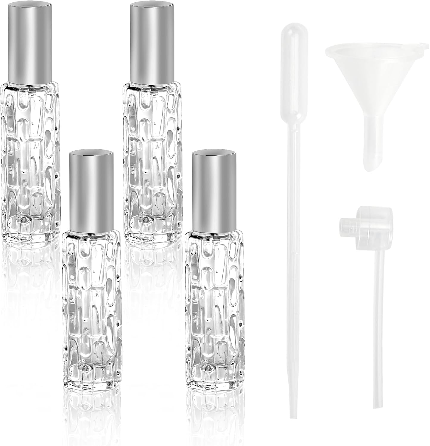 Set Mit 4 Nachfüllbaren Duftzerstäubern – 10 Ml – Ideal Für Unterwegs – Leere Flasche Mit Strohhalm Und Aufklebern – Für Damen Und Herren