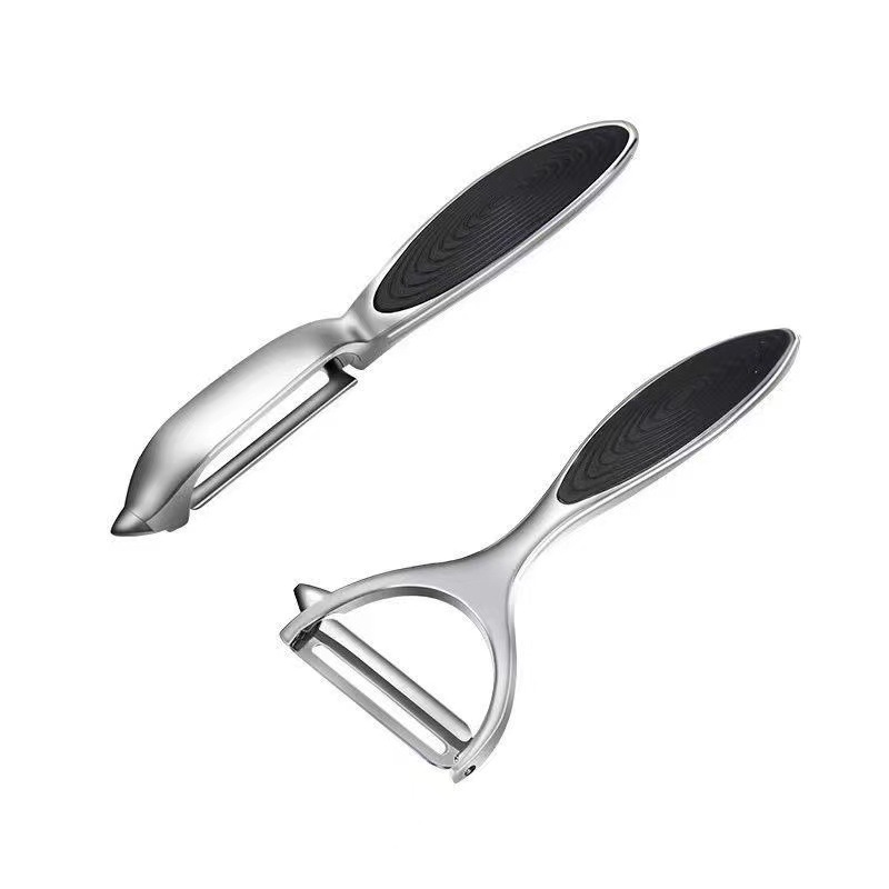 Kartoffelschäler, Gemüseschäler, Edelstahl, 2-teilig, Apfelschäler Für Küche, Obst, Karotten, Auberginen, Mangos, Gurken, Schokolade, Rotierende Klinge, Ergonomischer, Rutschfester Griff