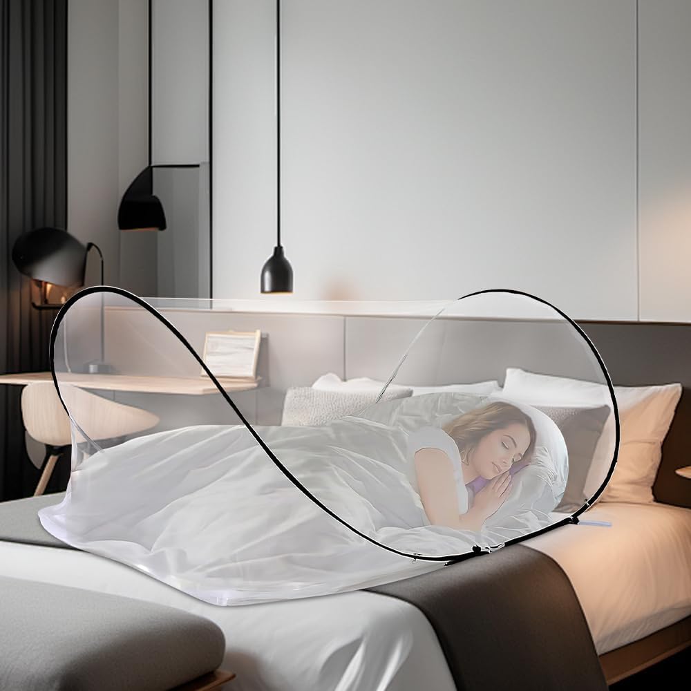 Faltbares Moskitonetz, Pop-up-moskitonetz, Reise-moskitonetz, Faltbares Moskitonetz Für Einzelbett Mit Reiseaufbewahrungstasche, Geeignet Für Camping-schlafzimmer (200x80x56 Cm)