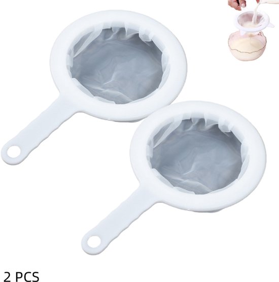 2 Stück Feinmaschensieb Aus Kunststoff Und Nylon Kleine Siebe Küchensieb Aus Nylon 200 Mesh Mit Rutschfestem Pp Griff Zum Abseihen Von Kaffee, Ma