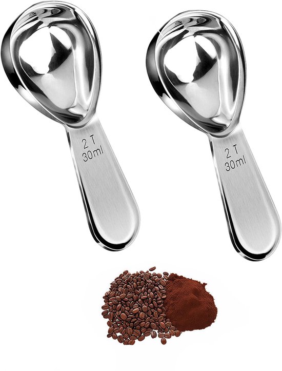 2 Teiliges Kaffeelöffel Set Edelstahl Kaffeelöffel 30 Ml Kaffeelöffel Messlöffel Mit Kurzem Griff Zum Mahlen Von Kaffee, Teeblättern, Proteinpulv