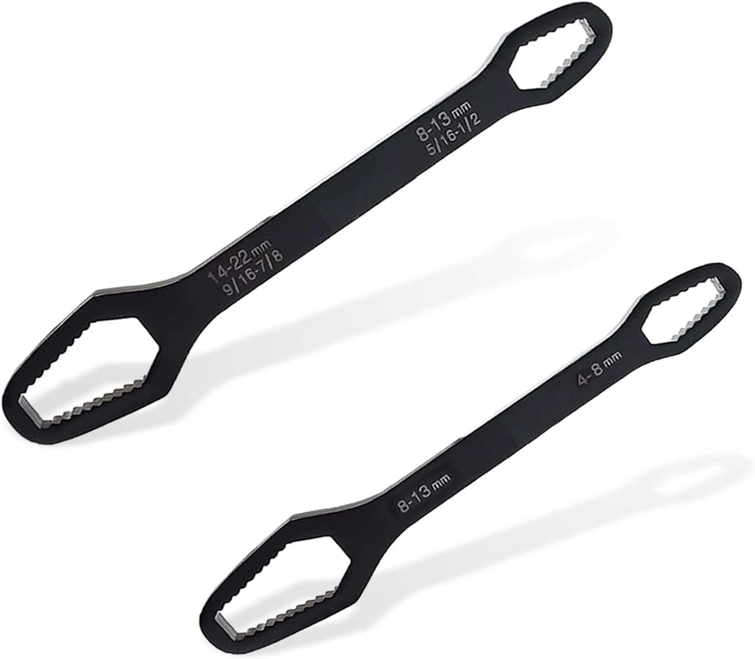 Pack Of 2 Double End Torx Keys Universal, 4-22 Mm Multifunctional Double Ring Spanner Adjustable Repair Key Repair Tools For Screws Nuts (22.5 Cm + 15 Cm)