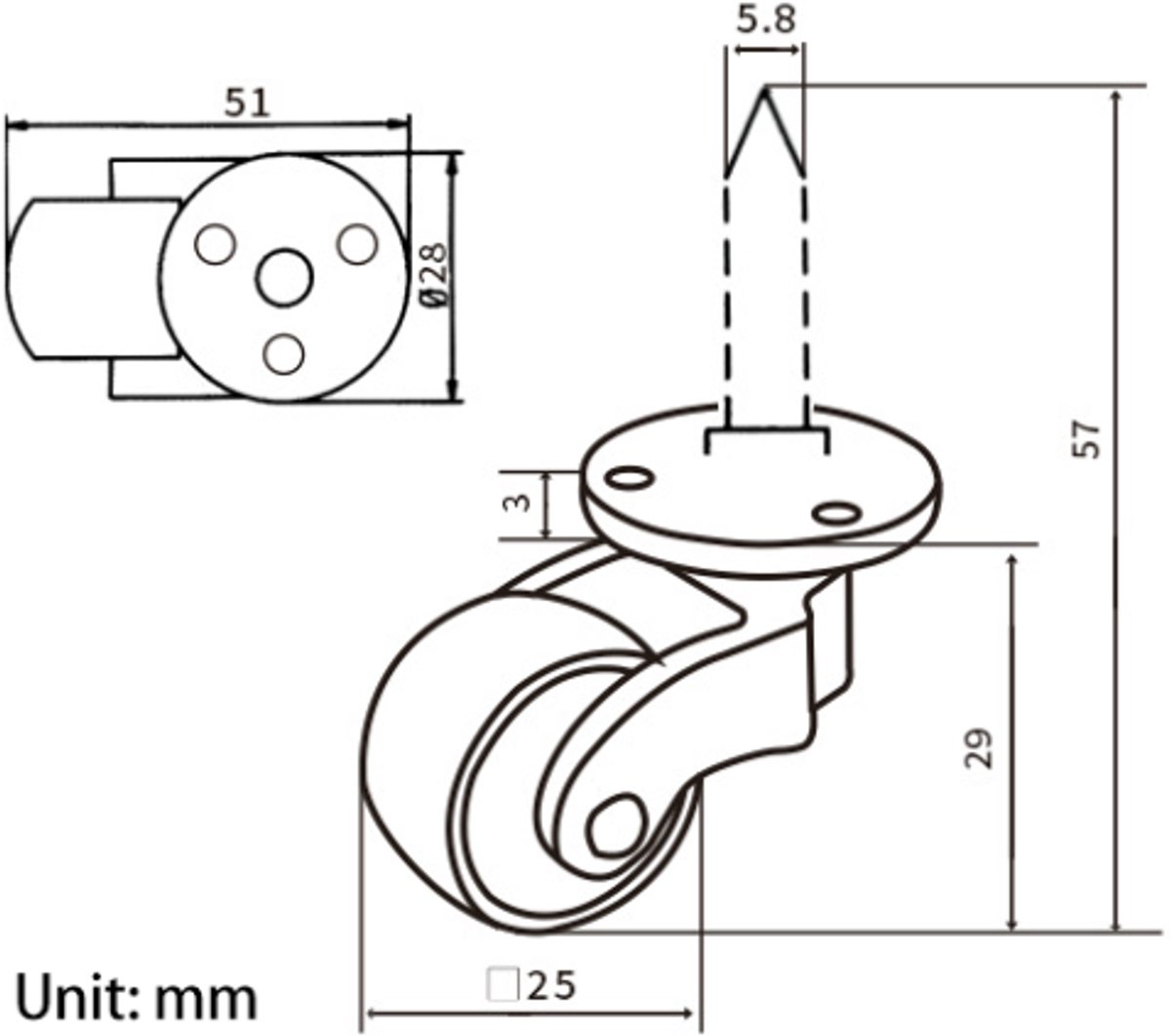 Stück – Möbelrollen – Lenkrollen – Universal – Für Möbel, Schränke, Sofas, Rollwagen, Stühle Und Betten – Gold – 25 Mm – Metall