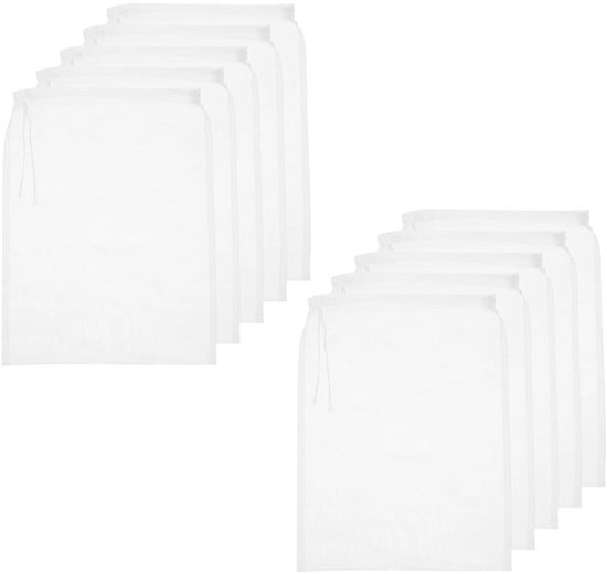 Siebtuch 10 Stück Käsetuch Siebbeutel Nylon Siebbeutel Siebtuch 200 Mesh Leicht Zu Reinigen Wiederverwendbar Für Die Zubereitung Von Nussmilch, G