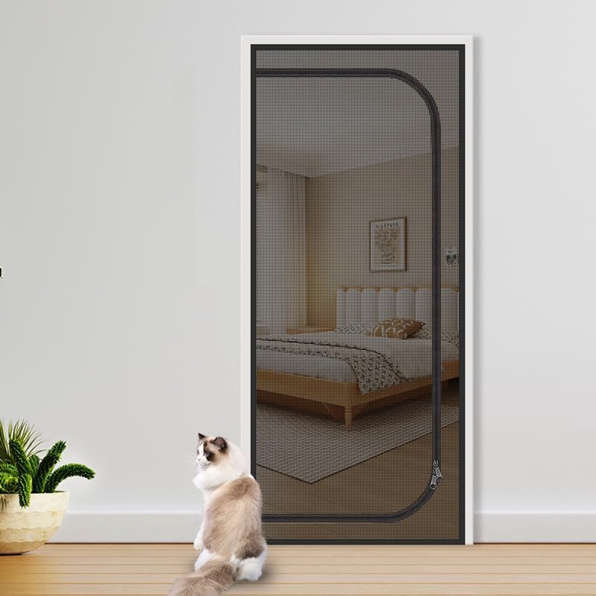 Katzenklappe – Verstärkte Katzenklappe – 90 X 210 Cm – Mückenabweisend, Für Kleine Hunde Und Haustiere – Mit Reißverschluss – Verhindert Das Eindringen Von Katzen Und Hunden Ins Haus – Katzenabweisend