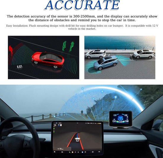 Automatischer Parksensor 8 Parksensoren Einparkhilfe Vorn Und Hinten Akustisches Warnsignal Summer Stummschaltung Mit Abstandserkennung Und