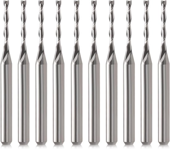 Holzfräser Profilfräser 12 Teiliges Set Spiralfräser, 3, 175 X 1,5 X 12 Mm, 2 Nuten, Vollhartmetall, Mikrospitze, Für Cnc Gravur Auf Holz