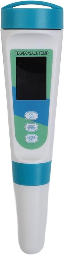 Wasserqualitätstester – Salzgehaltsmesser – Wasserüberwachung – 4-in-1-funktion – 19 X 4 X 2 Cm – Weiß/blau