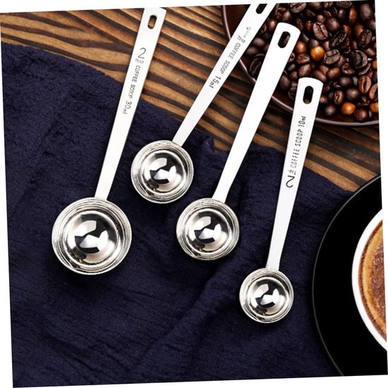 Messlöffel Kaffeelöffel Küchenmesslöffel (15 30 Ml) Küchenhelfer Aus Metall, Messlöffel Für Kaffee, Mehl Und Backen Edelstahl 4 Teiliges Set