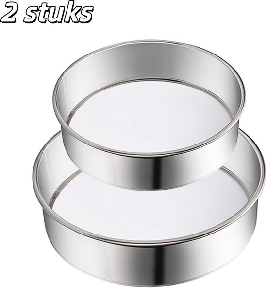 2 Stück Mehlsiebe Edelstahl Feines Mehlsieb 60 Mesh Rundes Sieb Zum Backen Von Kuchen Und Brot Durchmesser 15 Cm Und 20 Cm Silber