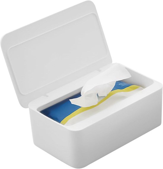 Feuchttuchhalter Wiederverwendbare Aufbewahrungsbox Hygienisch Feuchtigkeitsspeichernd 19 X 12 X 7,5 Cm Weiß