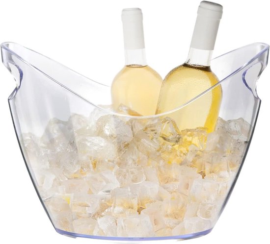 Eiskübel/weinkühler Kunststoffwanne Kühlt Getränke Integrierte Griffe 4 Liter Fassungsvermögen Transparent
