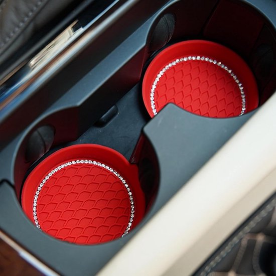 Getränkehalter Fürs Auto Untersetzer Autoinnenraum Wasserabsorbierend 9 X 9 X 3 Cm Rot