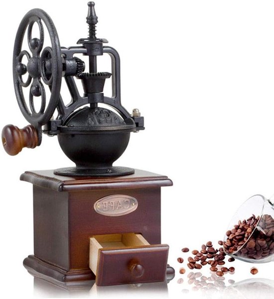 Kaffeemühle, Manuelle Kaffeemühle, Bezaubernde Retro Kaffeemühle Im Antiken Design Aus Holz Und Gusseisen, Espressomühle Für Kaffeebohnen