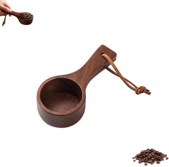 1 Stück Kaffeelöffel Aus Holz Kleiner Holzlöffel Mit Kurzem Griff Messlöffel Mit Kordel Löffel Für Aufbewahrungsbehälter Arten Von Dosenkaffeepul