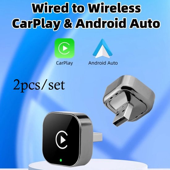 2 Stück/set Neue 2 In 1 Wireless Carplay Ai Box Android Auto Plug & Play Für Carplay Umrüstung Kabellos Mit Dem Originalfahrzeug Verbunden, Carpl