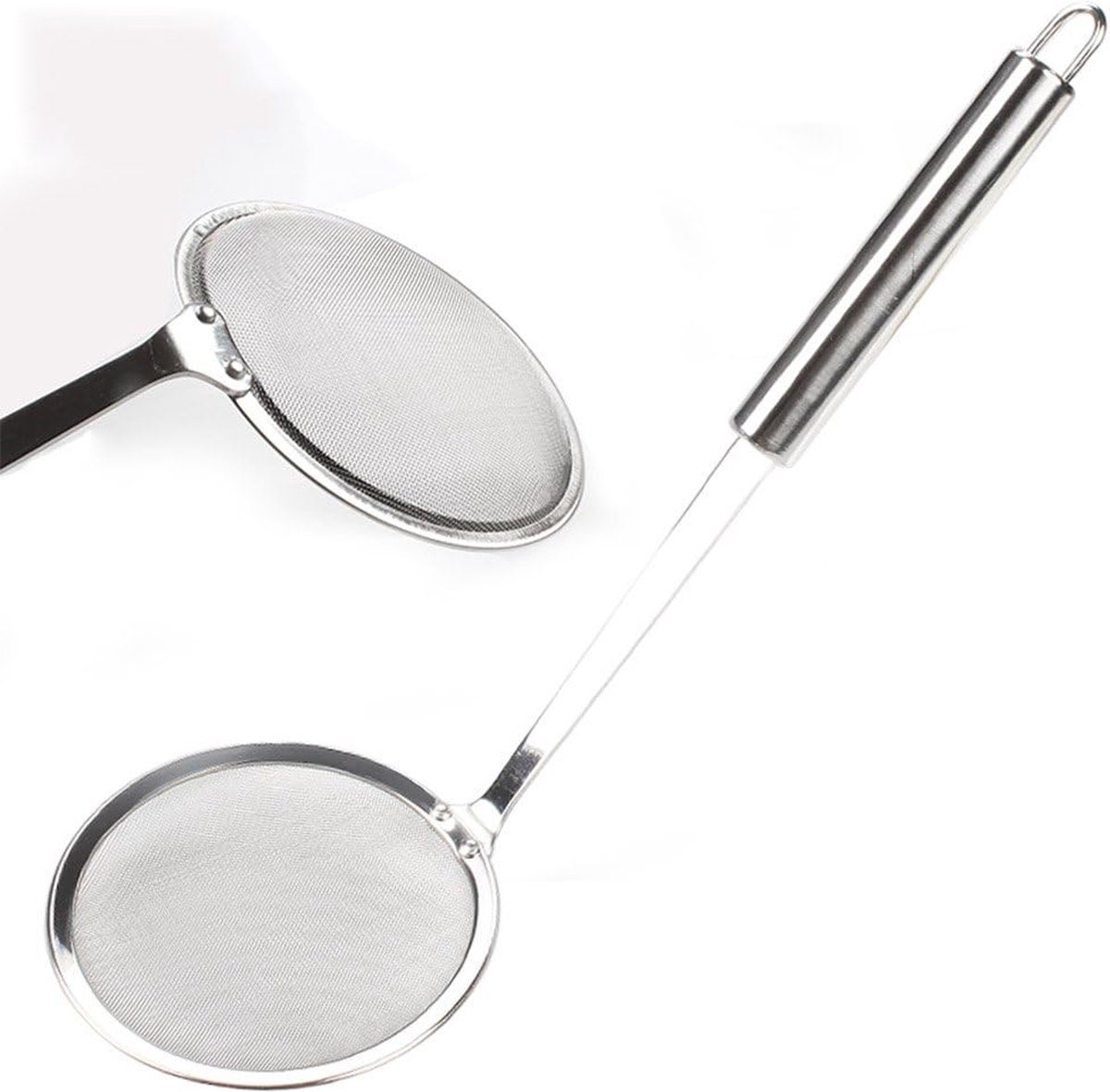 Stück - Sieblöffel - Schaumlöffel - Edelstahl Und Feinmaschenfilter - Zum Abschöpfen Von Fett Und Schaum - Küchenutensilien (durchmesser 10 Cm)