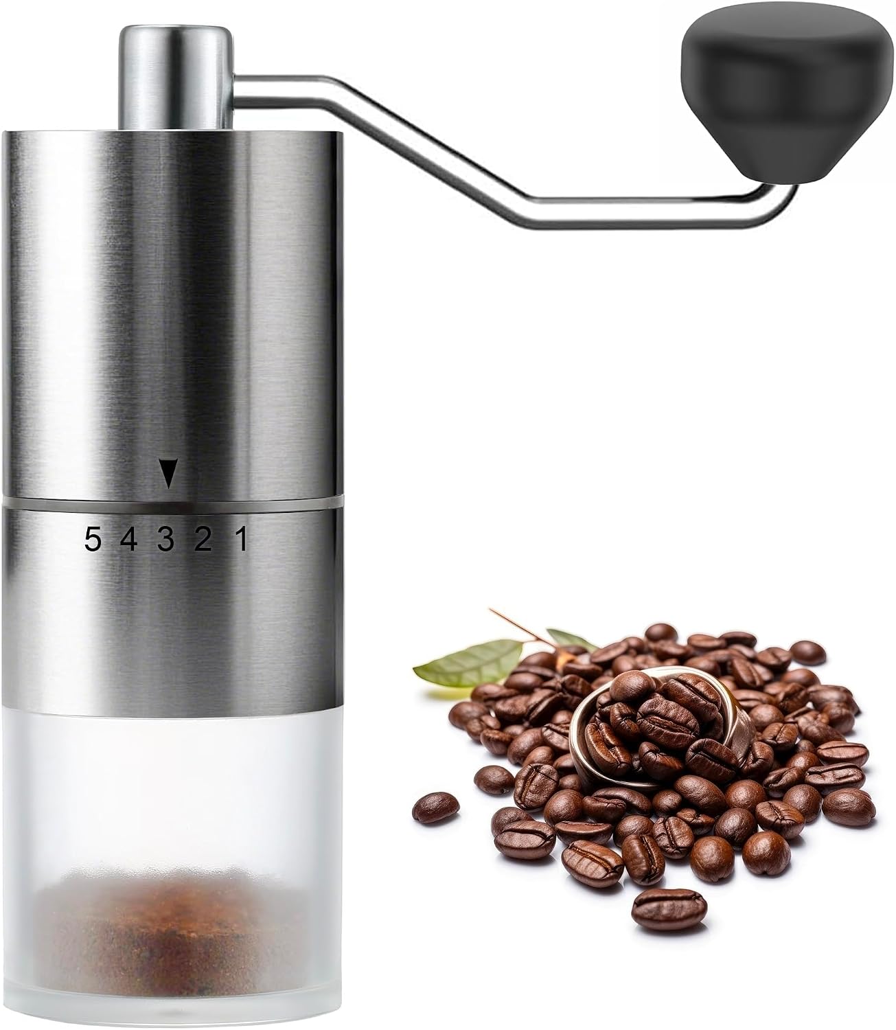 Tragbare, Manuelle Kaffeemühle – Keramik-kegelmühle – 5 Mahlstufen – Kaffeebohnenmühle – Für Espresso & Camping