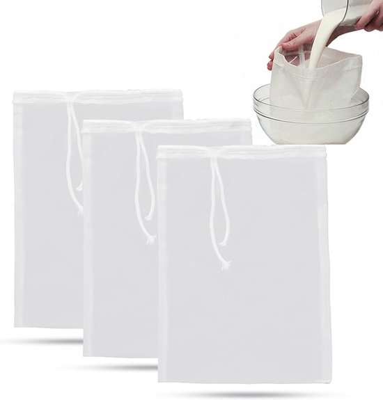 10 Stück Lebensmittelsieb Käsetuch Siebtuch Feinsieb Wiederverwendbar 30 X 45 Cm 200 Mesh Weiß Nylon Filterbeutel Durchlaufsieb Küchenbedarf