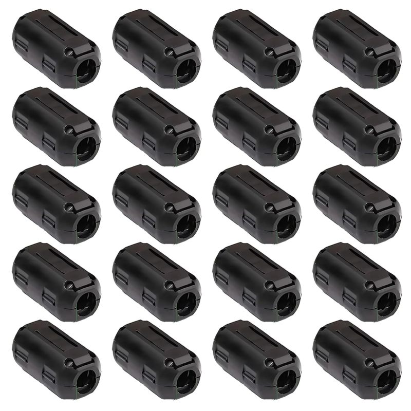 20 Schwarze Ferrit-magnetringfilter Zum Aufclipsen (9 Mm Innendurchmesser) 90b