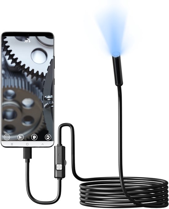 Inspektionskamera, Usb Endoskopkamera, Wasserdicht, Hd (ip67) Mit 6 Leds, Smartphone Endoskop Mit Micro Usb Und Usb C Anschluss, Schlauchkamera M