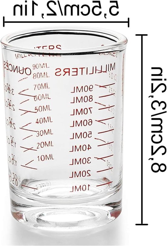 Schnapsglas Messbecher 90 Ml Praktisch Für Cocktails Schnapsgläser Aus Glas Für Bar Und Party Für Espresso Und Spirituosen