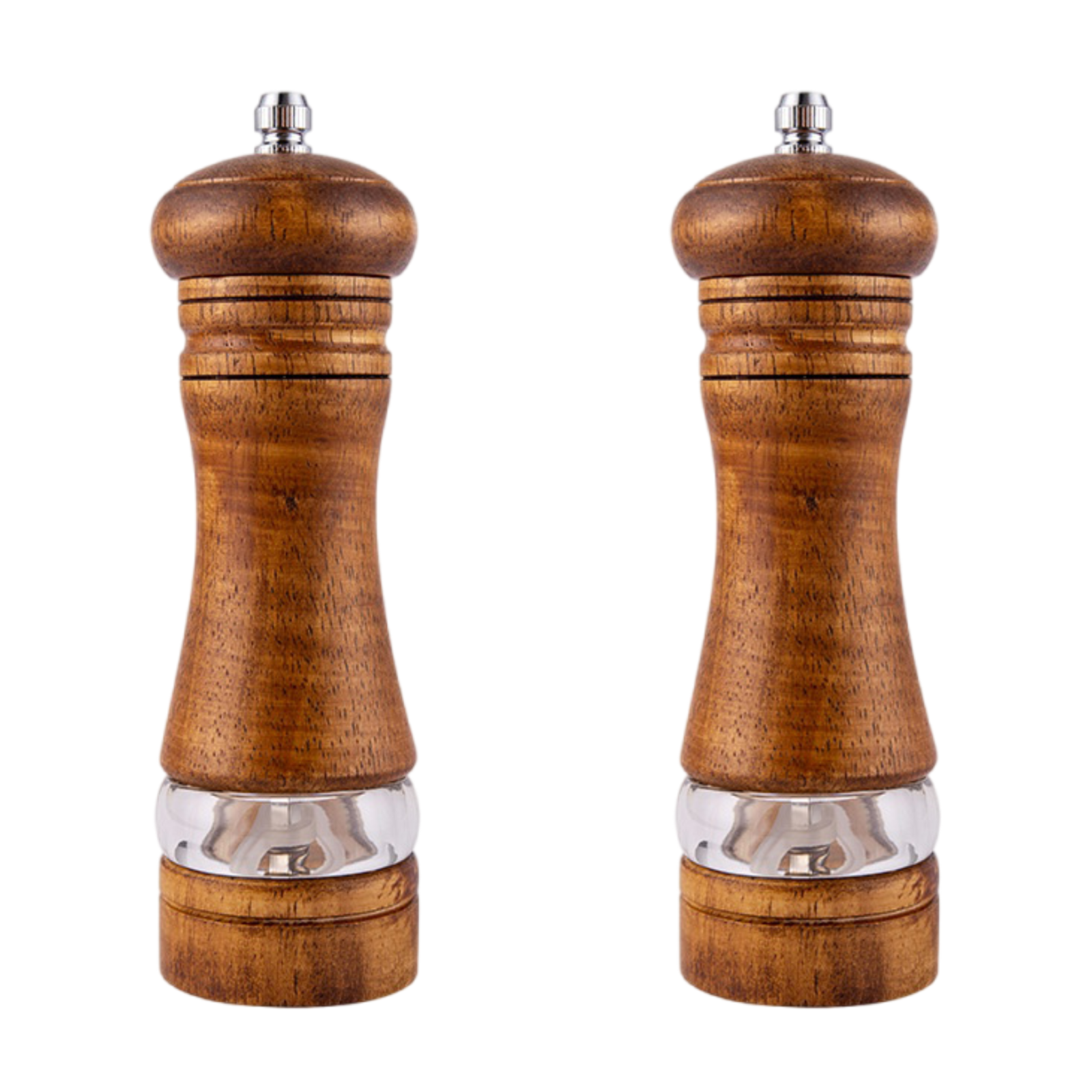 Set Aus 2 Salz- Und Pfeffermühlen Aus Holz Mit Keramikmahlwerken, Grobem Und Einstellbarem Mahlgrad, Manuelle Pfeffermühle Für Die Küche