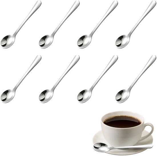 Mini Espressolöffel Kompakte Größe 7,4 Cm Edelstahl, 8er Set