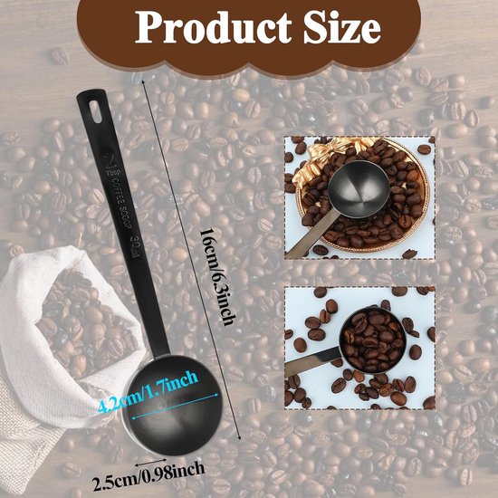 2 Esslöffel Messlöffel 30 Ml Edelstahl Kaffeelöffel Langstieliger Löffel Für Gemahlenen Kaffee, Espresso, Milch, Tee Und Zucker