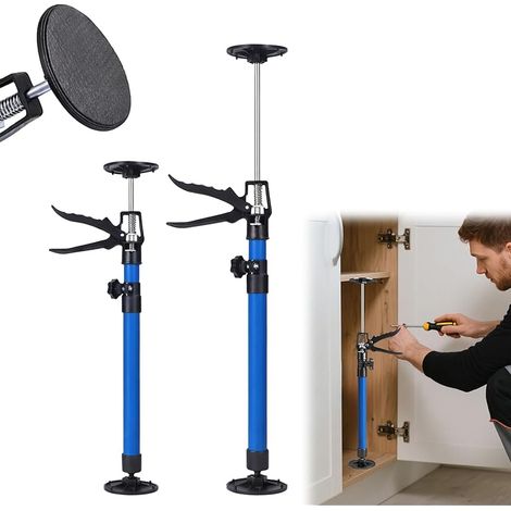 Set Aus 2 Deckenhalterungen, Einhand-montagehalterung, Teleskopstütze: 50–115 Cm, Schrankspanner Mit 360°-drehung, Maximale Traglast 50 Kg Für Deckenplatten, Montage