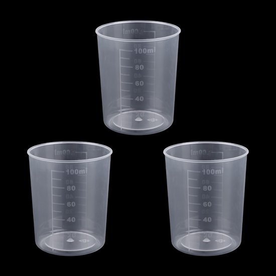 3er Set Reismessbecher Für Reiskocher 100 Ml Transparenter Kunststoff Spülbecher Zum Abmessen Von Trockenen Und Flüssigen Küchenzutaten