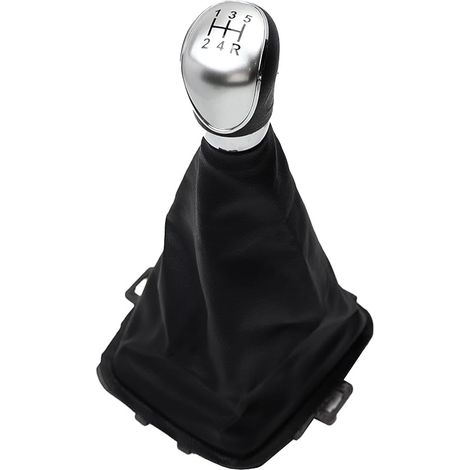 5-gang-schaltknauf 1556845, Kompatibel Mit Ford Fiesta Mk5 Und Mk6 (2008–2012), Schwarz + Silber, 3 X 5 Cm, 1 Stück, Knauf, 1 Cm Ausladung, Modern, 8a6r-7h409-ma 8a6r7h409ma