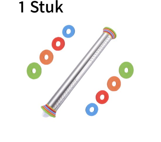 Nudelholz Dickenverstellbar Mit Skala 43 Cm Edelstahl Mehrfarbig