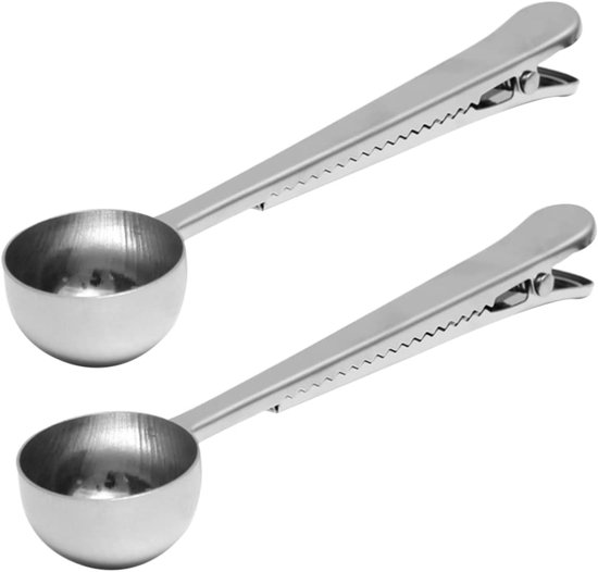 2 Teiliges Set: Kaffeemesslöffel, Teelöffel, Kaffeelöffel, Priselöffel, Esslöffel, Messlöffel, 17,3 × 3,6 Cm, Silberfarben