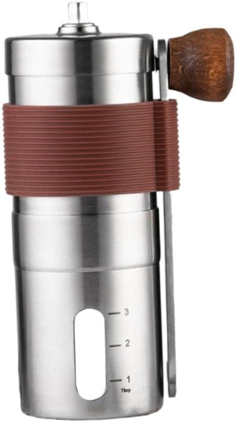Kaffeemühle Aus Edelstahl, Manuelles Mahlwerk, Tragbar, Abnehmbar, Sicher, Praktisch Für Zuhause, Restaurant Und Café