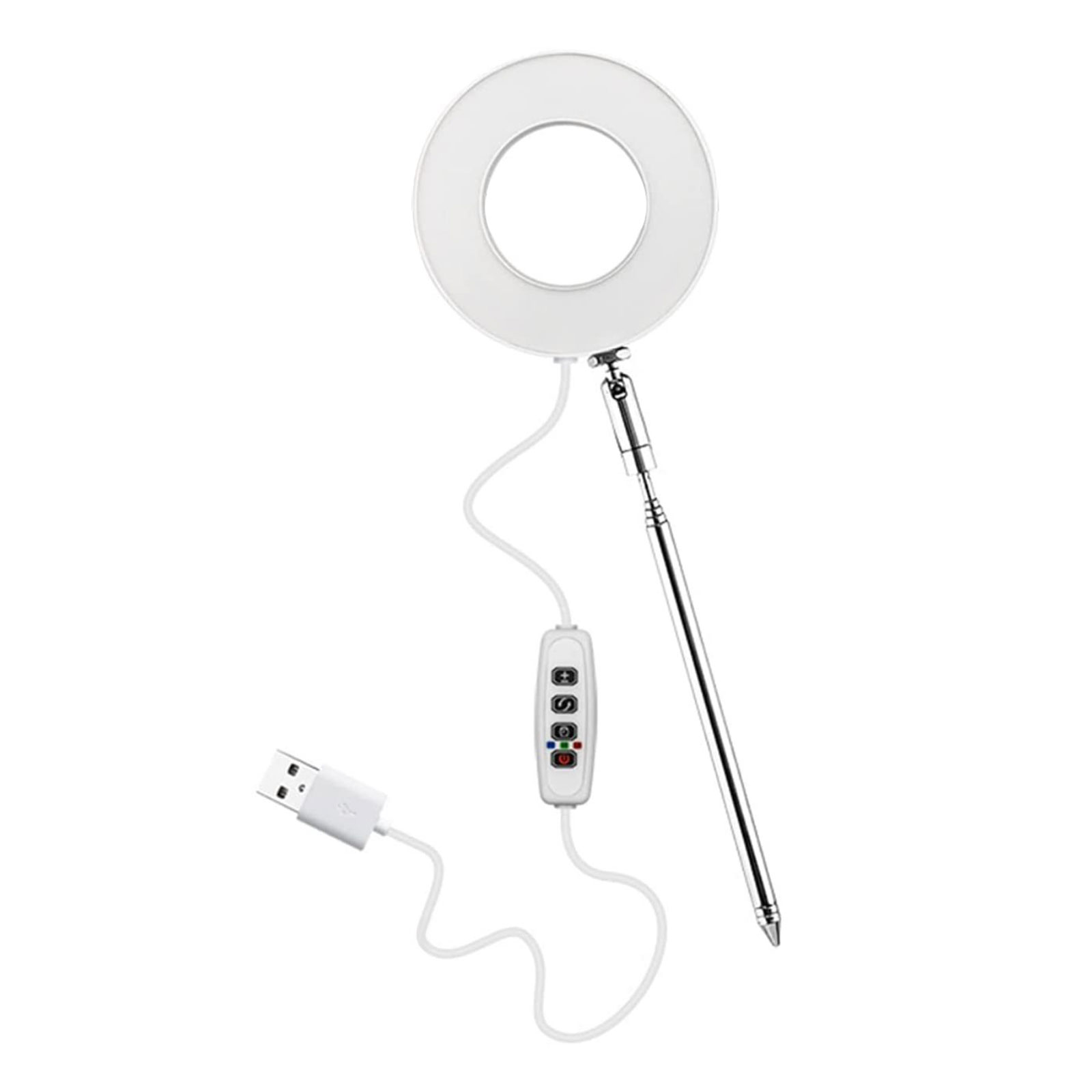 Teleskopierbare Led-pflanzenlampe, Ringlicht, Vollspektrum-warmweißlicht, Dimmbar, 7 W, 90°-weißlichtstrahl, 3-9-12-stunden-timer, Farbwechsel