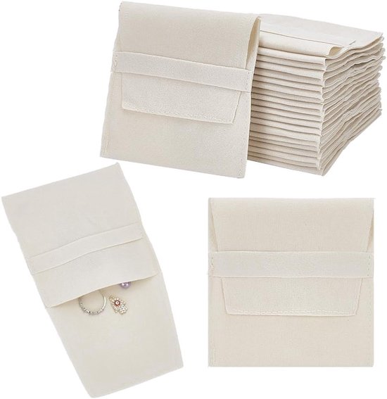 24 Schmuckbeutel Aus Mikrofaser In Antik Spitzenfarbe, Luxuriöse Aufbewahrungsbeutel Für Schmuck, Süßigkeiten Und Geschenke 9,6 X 9,5 Cm, Zum Ver