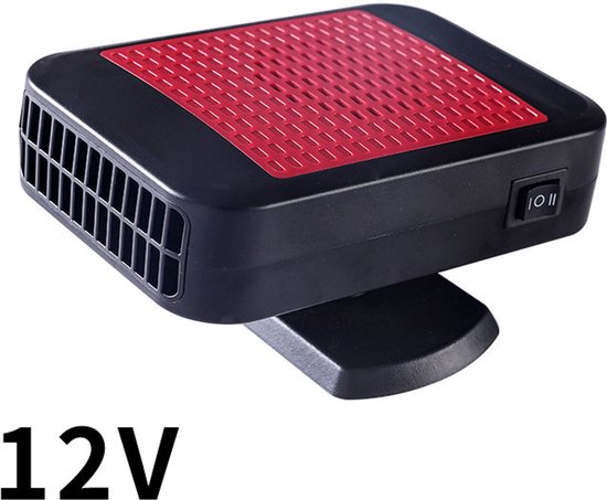12-v-autoheizung – Schnelle Und Tragbare Heizung – 2-in-1-lüfter, Kühlfunktion Und Heizung – Windschutzscheibenenteiser Mit 360-grad-drehfuß (rot)