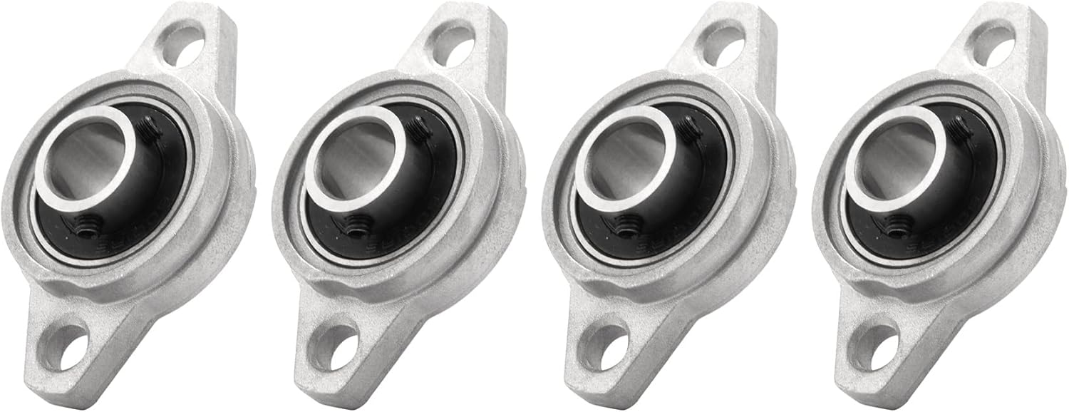 4 X Kfl001 12 Mm Self-aligning Pillow Block Bearing With Zinc Alloy Flange Bearings Rhombic Bearing Housing