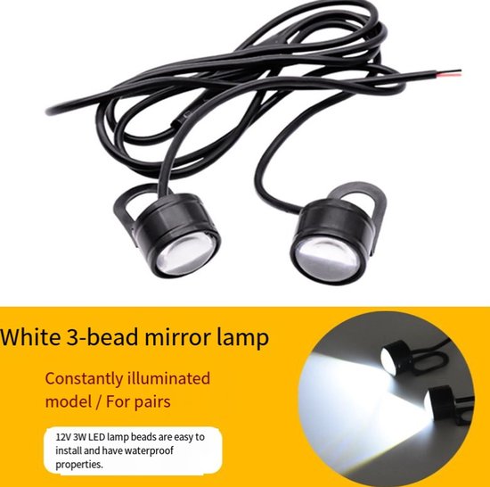 1 Set Neon-spiegelleuchten Im Adleraugen-design Geeignet Für Motorräder Led-perlen Stabile 12-v-beleuchtung Helle Neonbeleuchtung Geeignet Für