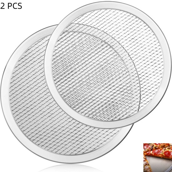 2 Teilig Nahtloser Pizzabackrost Aus Aluminium Pizzabackgitter Für Pizza Und Runde Kuchen 30,5 Cm (12 Zoll) Silber