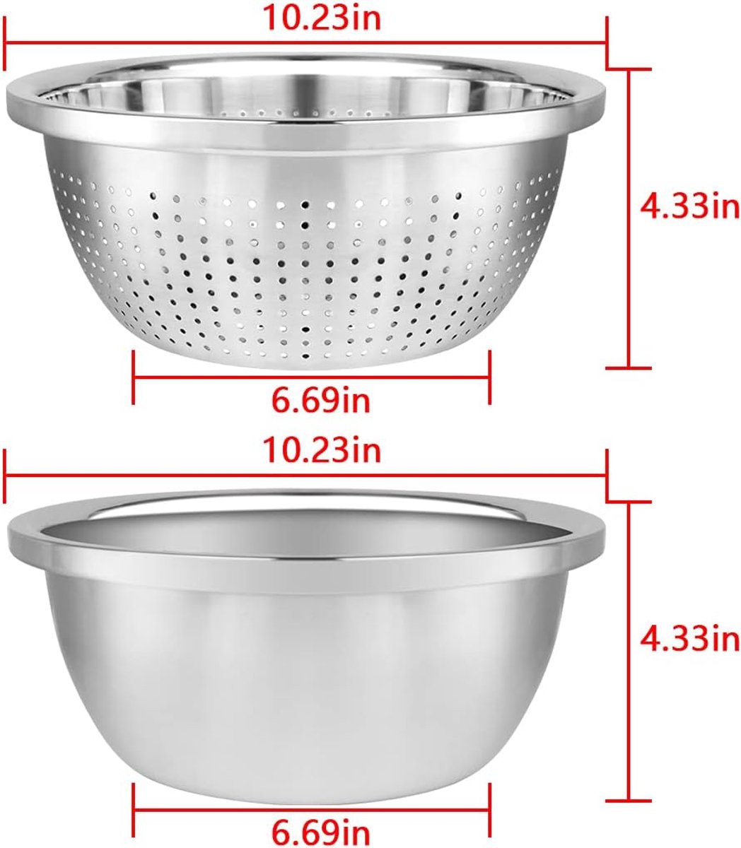Edelstahl-sieb 304 – Metall-sieb – Groot-sieb Mit Rührschüssel – Küchensieb Und Abtropfsieb Aus Edelstahl 304 – 2-in-1 – Abnehmbarer Einsatz, Für Reis, Gemüse, Obst Und Nudeln