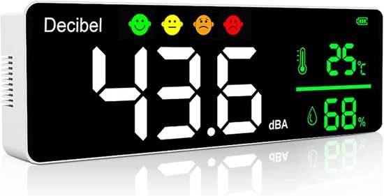 Dezibelmesser Schallpegelmesser Umgebungsgeräuschüberwachung 3 In 1 Funktion 11 Zoll Lcd Weiß