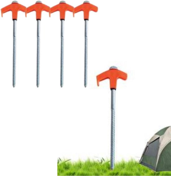 Heringe Mit Schraubverschluss – Bodenanker – Für Den Außenbereich – Im Dunkeln Leuchtend – 4 Stück, 20 Cm – Orange