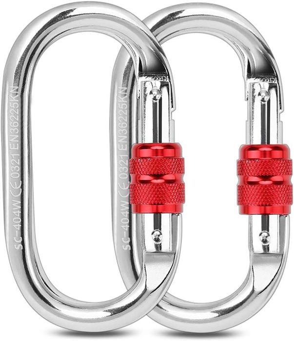 Zweiteiliges Kletterkarabiner-set Mit 25kn Sicherheits-o-ringen, Geeignet Für Felsklettern Und Abenteuer.