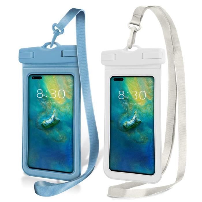 Outuotwq Ipx8 Wasserdichte Smartphone-tasche Für Iphone, Samsung, Huawei – 2er-pack, Blau Und Weiß