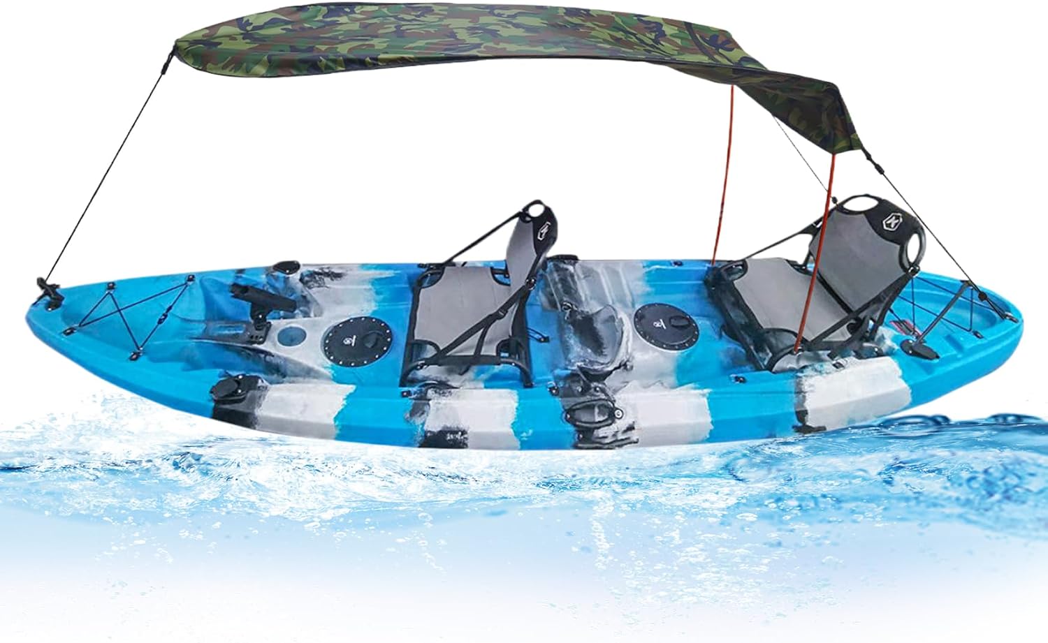 Kajak-regenschirm, Sonnenschutz, Kajak-schatten, Regenfest, 124, 9 Cm, Bootsschirme, Baldachin Mit Gummiband, Outdoor-bootsschirm Für 1–2 Personen, Tarnung, Zubehör