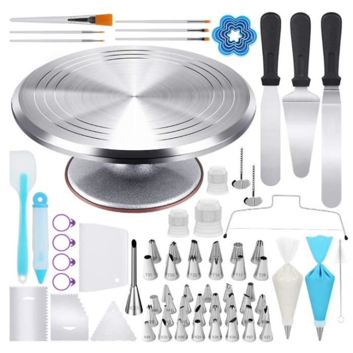 Amoune Backset – 177 Teile – Drehteller – Backzubehör – Tortendekoration