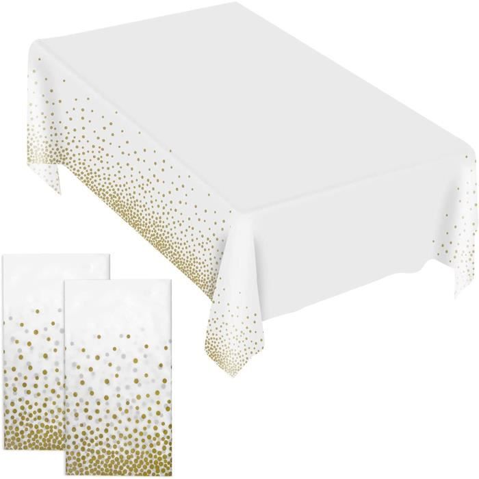 Rechteckige Tischdecke - Zgeer - 2 Stück - 137 X 274 Cm - Goldene Punkte - Wiederverwendbar