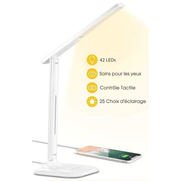 Zgeer Led-schreibtischlampe – Kindermodell – 42 Leds – 25 Leuchtmodi – Usb-aufladbar